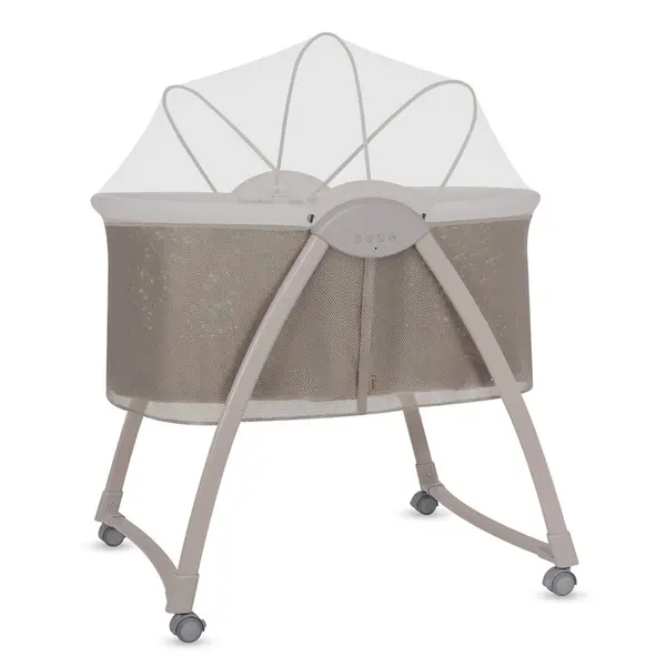Patut si balansoar portabil Lionelo, Gaya 2 in 1, cu functie de leganat si muzica, 3 viteze de leganat reglabile, saltea T25, controlat prin telecomanda sau panou, pana la 9 kg, 0 luni+, 93 x 68 x 81 cm, bej latte