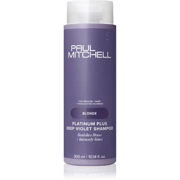 Paul Mitchell Blonde Platinum Plus Deep Violet Shampoo sampon violet neutralizeaza tonurile de galben 300 ml