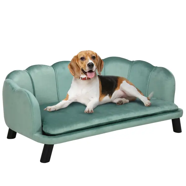 PawHut Canapea Verde pentru Câini Mijlocii-Mari, Suportă până la 32 kg, Tesatura Detasabila și Lavabilă, Confort Superior | Aosom Romania