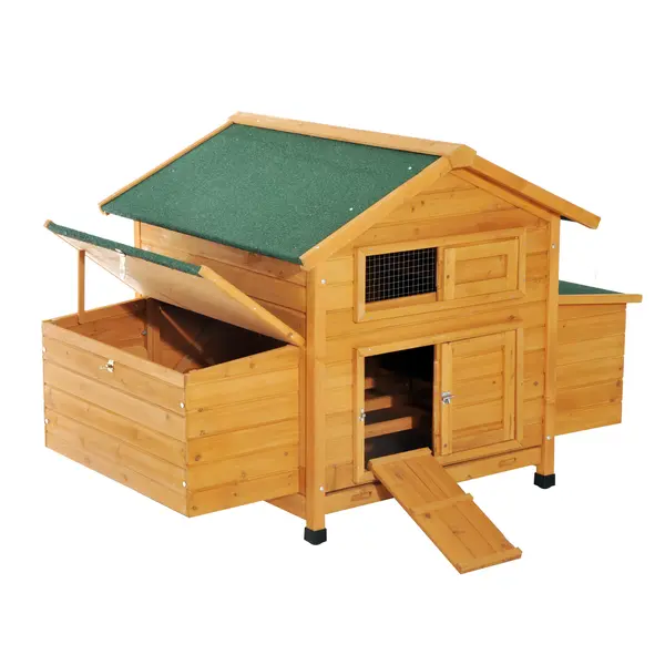PawHut Cotet Cusca pentru Gaini Impermeabil de Gradina in Lemn 150x100x96.5 cm | Aosom Romania