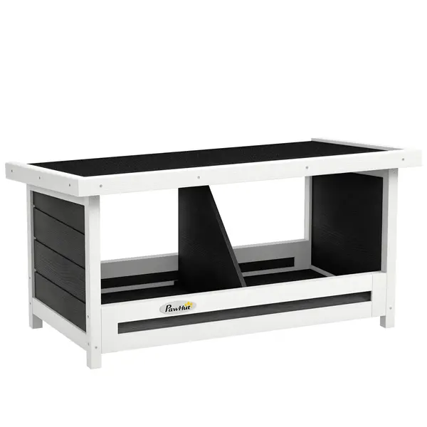 PawHut Cuibar pentru Găini cu 2 Zone, Bază Înălțată și Acoperiș din Bitum, 66x37x34 cm, Gri | Aosom Romania