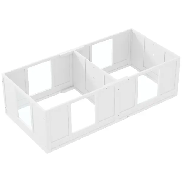 PawHut Cutie pentru căței, cu panouri clare, design în 2 compartimente, pentru câini mici | Aosom Romania