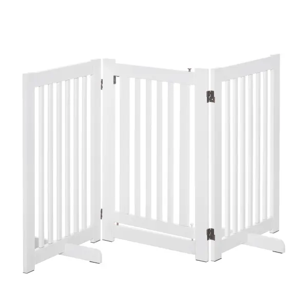 PawHut gard de siguranta, 3 panouri MDF, 155x 6 cm, alb | Aosom Romania