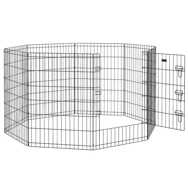 PawHut Parc modular pentru câini iepuri rozătoare gard pentru animale mici interior și exterior 61 x 91 cm negru | Aosom Romania