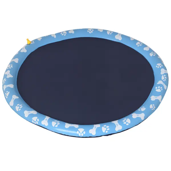 PawHut Piscină pentru câini, bazin de joacă, cu duză de apă, rotund, antiderapant, albastru, Ø150 cm | Aosom Romania