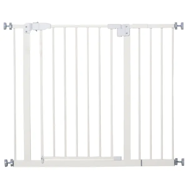 PawHut Poartă Extensibilă pentru Câini cu Montare prin Presiune, Barieră Închidere Automată și Extensie, 86x76.2 cm, Alb | Aosom Romania