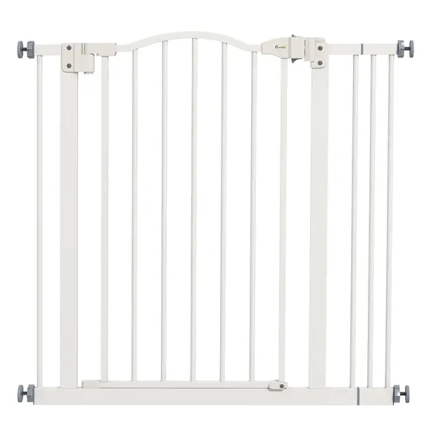 PawHut Poartă Extensibilă pentru Câini fără Șuruburi, Poartă de Siguranță Reglabilă, 94-100x94 cm, Alb | Aosom Romania