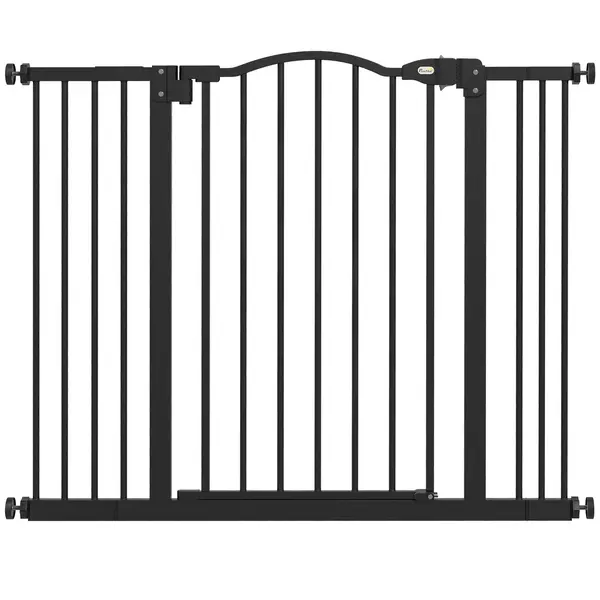 PawHut Poartă Extensibilă pentru câini fără șuruburi, Poartă de Siguranță Reglabilă, 94-100x78 cm, Negru | Aosom Romania