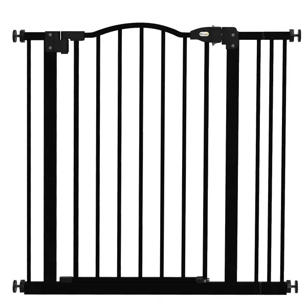 PawHut Poartă Extensibilă pentru Câini fără Șuruburi, Poartă de Siguranță Reglabilă, 94-100x94 cm, Negru | Aosom Romania