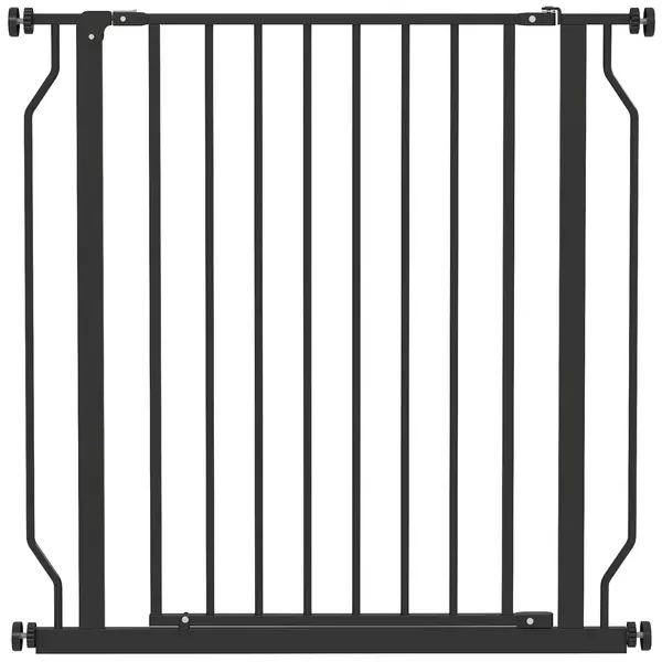 PawHut Poartă Extensibilă și Reglabilă pentru Câini, pentru Scări și Uși, din Oțel și ABS, 75-85x76 cm, Negru | Aosom Romania