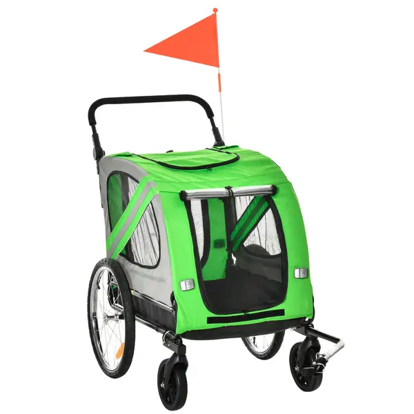 PawHut Remorca pentru bicicleta si carucior pentru caini 2 in 1, carucior pentru bicicleta din otel si material Oxford | Aosom Romania