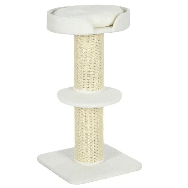 PawHut Stâlp de Zgâriat Per Pisici Con Lettino, Rivestimento Peluche E Palo In Sisal | Aosom Romania