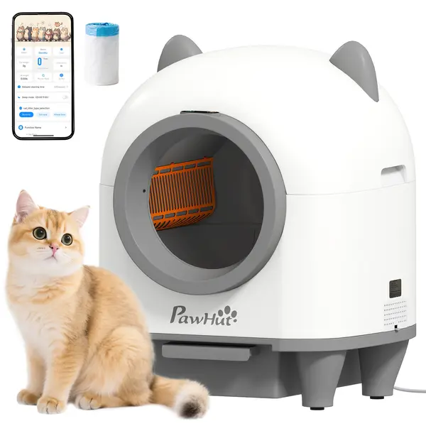 PawHut Toaletă Automată pentru Pisici cu Control de la Distanță, 80L Eliminare Mirosuri, Ideală pentru Mai Multe Pisici | Aosom Romania