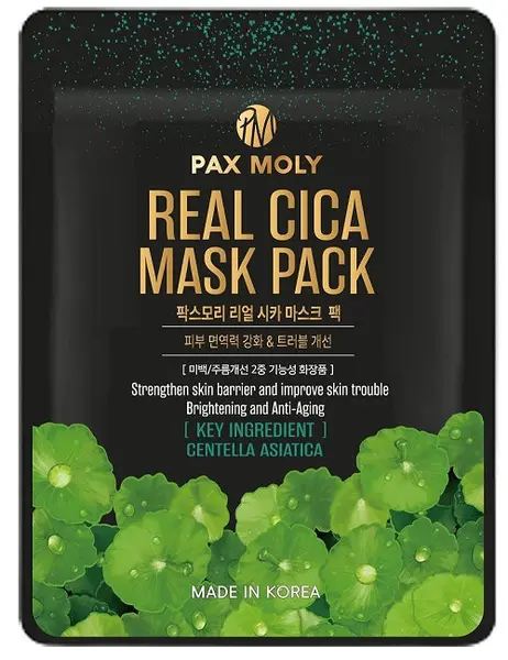 Pax Moly Mască de față folie cu centella asiatică, 25 ml