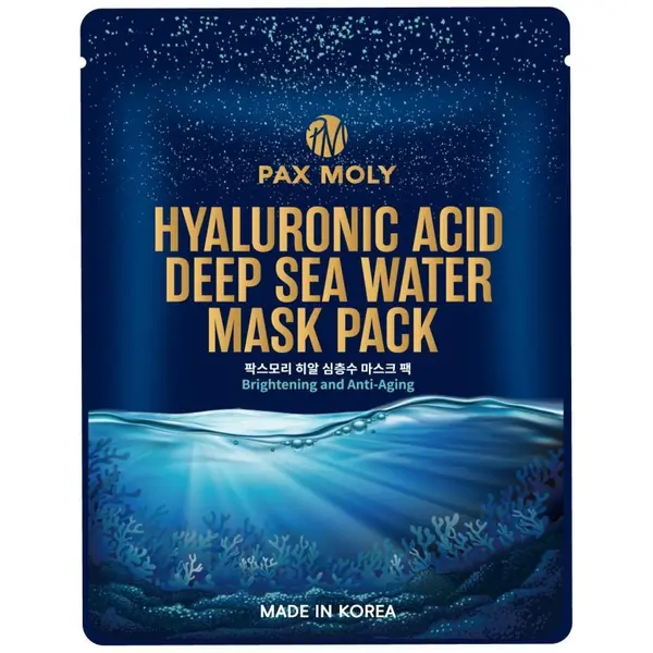 PaxMoly Hyaluronic Acid Deep Sea Water Mask Pack Mască de față cu acid hialuronic și minerale marine Volum 25 ml