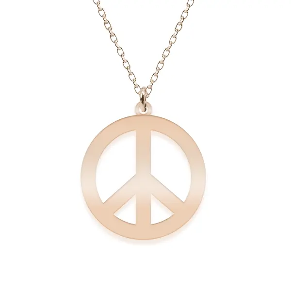 Peace - Colier personalizat semnul pacii din argint 925 placat cu aur roz
