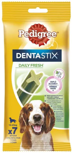 PEDIGREE Delicii pt. câini DentaStix Fresh Talie Medie (10-25kg), 7 buc, 180g