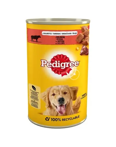 PEDIGREE Hrana umeda pentru caini adulti, cu vita si ficat in aspic 1200 g
