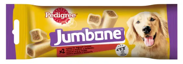 Pedigree Jumbone batoane pentru caini de talie medie, cu aroma de vita si pasare 180g