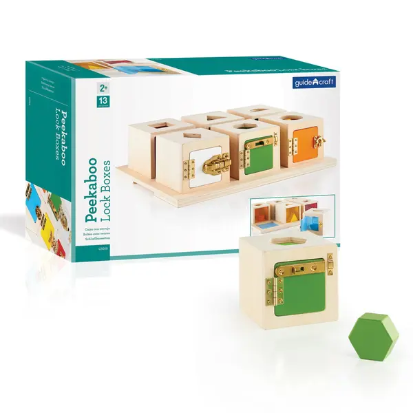 Peekaboo Lock Boxes, cutiute cu incuietori, Guidecraft multicolor
