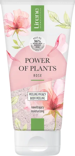 Peeling corporal hidratant cu extract de trandafir Power of Plants, 175ml, Lirene