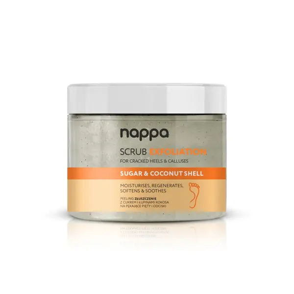 Peeling pentru picioare, cu zahar si coaja de cocos - 350ml - Nappa