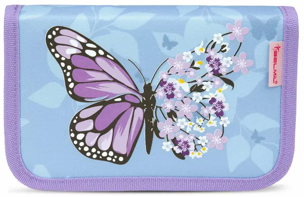 Penar Belmil - Purple Blue Butterfly, cu 1 fermoar si pliu dublu
