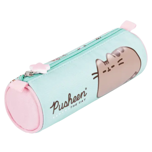 Penar cilindric neechipat St. Majewski Pusheen, 1 compartiment, verde menta, 7x22 cm