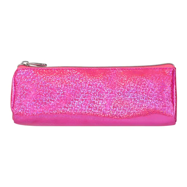 Penar cilindric roz glitter, poliester, 20 9 8 cm, neechipat