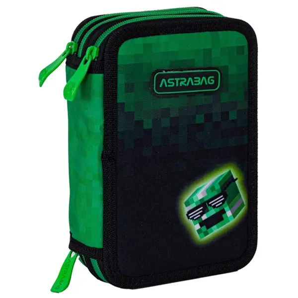 Penar cu 3 compartimente echipat, AstraBag Jumbo, Pixel Hero