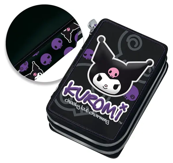 Penar cu accesorii Graffiti Kuromi - Jolt, 2 fermoare