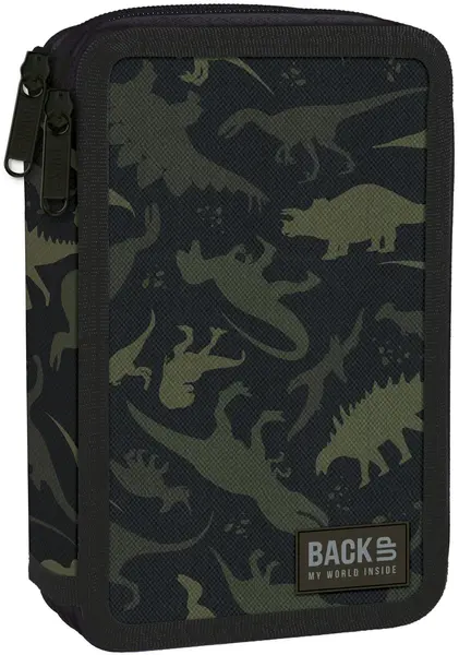 Penar cu instrumente de scris BackUp DW - Dinosaurs, 2 fermoare