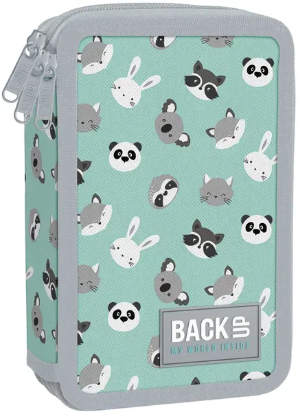 Penar cu instrumente de scris BackUp EW - Animalistic, 3 fermoare