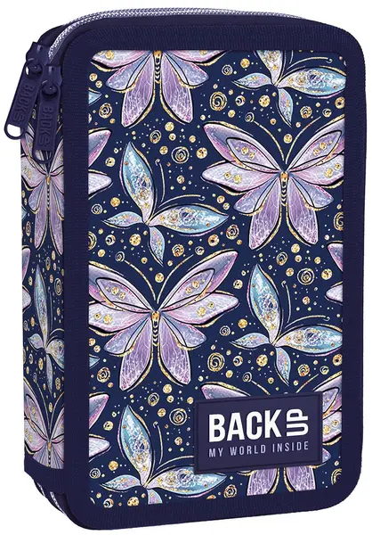 Penar cu rechizite Back Up DW - Butterflies, cu 2 fermoare