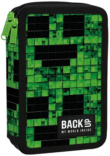 Penar cu rechizite Back Up DW - Pixels, cu 2 fermoare