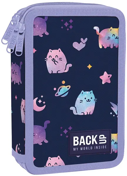 Penar cu rechizite Back Up EW - Moon Cats, cu 3 fermoare