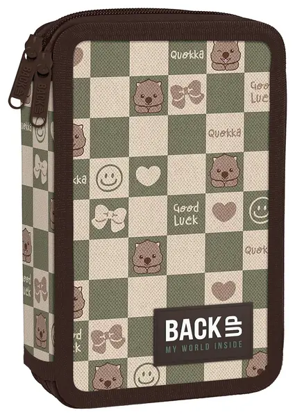 Penar cu rechizite BackUp 8 DW - Cute Checkered, 2 fermoare
