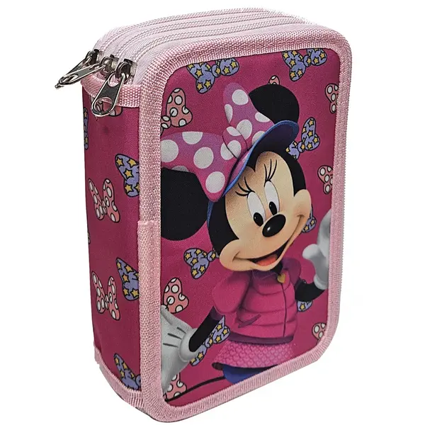 Penar cu trei compartimente, echipat, 43 piese, multicolor, Happy, Minnie Mouse Engros