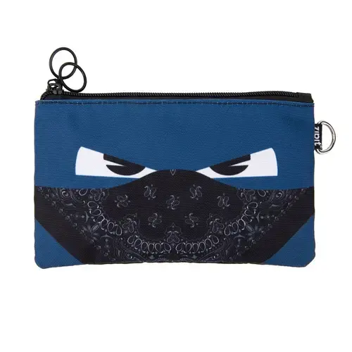 Penar dublu cu fermoar si masca material textil, ZIPIT Face-It Bandit - Albastru
