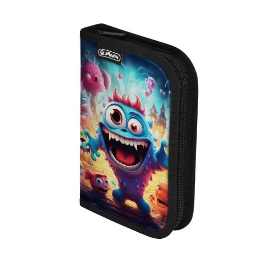 Penar echipat 1 fermoar, 34 piese, Herlitz Blue Monster