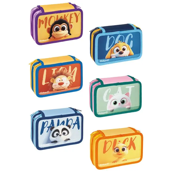 Penar echipat 3 fermoare, 43 piese, Pelikan, Happy Animals