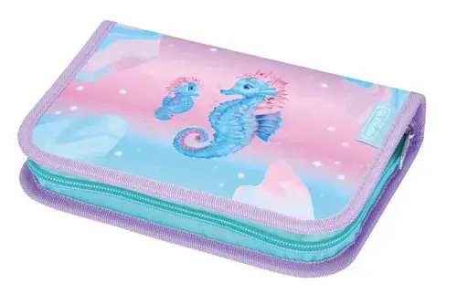 Penar echipat 31 piese Herlitz, 2 clape, dimensiune 14 x 20.3 x 3.5 cm, motiv Ocean Lights