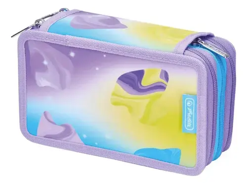 Penar echipat 31 piese Herlitz, 3 fermoare, dimensiune 19 x 11.5 x 7 cm, motiv Little Monster