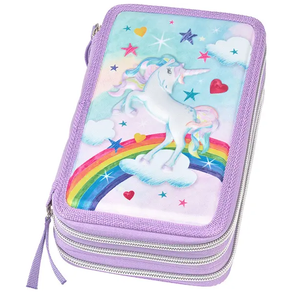 Penar echipat 44 piese, 3 fermoare, unicorn Faber-Castell