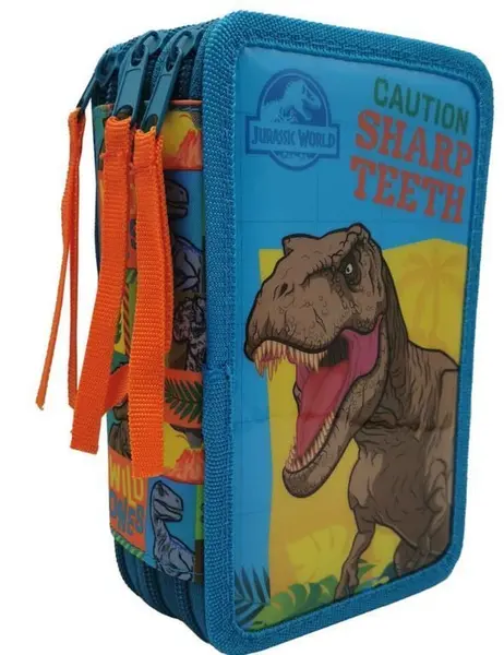Penar ehipat Jurassic World, 3 compartimente, 40 piese, Albastru Engros