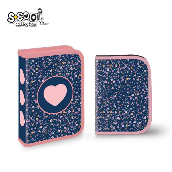 Penar neechipat, 1 fermoar, 2 extensii, pink heart, S-COOL