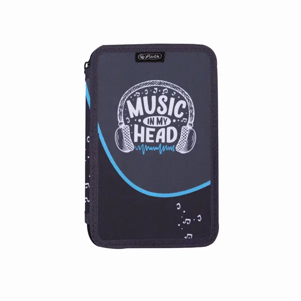 Penar neechipat, 3 fermoare, 20x6x13cm, Music, Herlitz