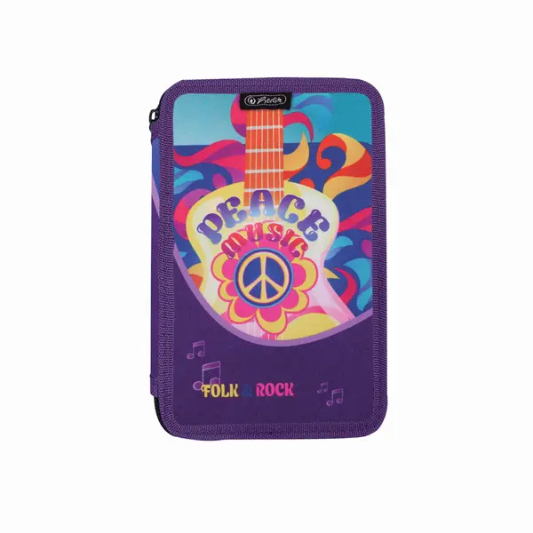 Penar neechipat, 3 fermoare, 20x6x13cm, Peace, Herlitz