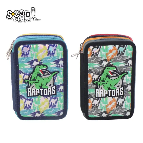 Penar neechipat 3 fermoare, raptors, 19.5x12x6.5 cm, S-COOL