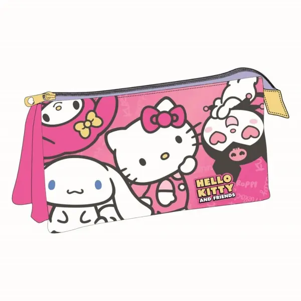 Penar neechipat Cerda Hello Kitty, 1 fermoar, 3 compartimente, 22.5 x 11.5 x 2 cm